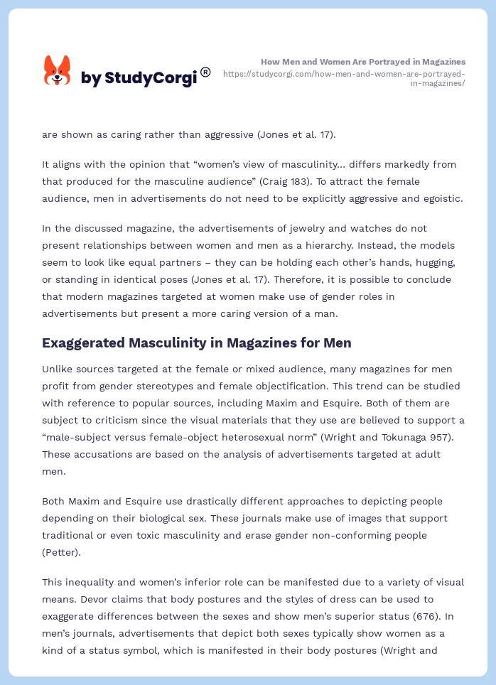 How Men and Women Are Portrayed in Magazines. Page 2