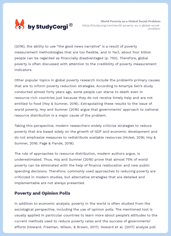 World Poverty as a Global Social Problem. Page 2