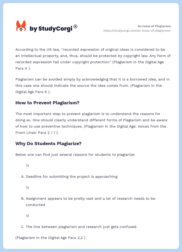 An Issue of Plagiarism. Page 2