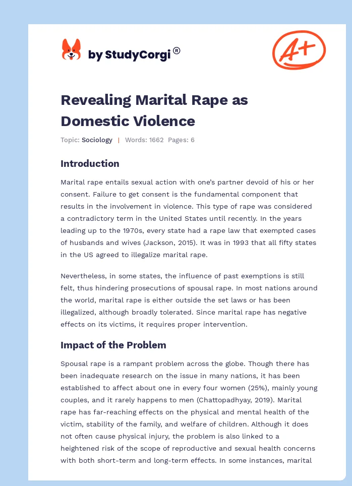 Revealing Marital Rape as Domestic Violence. Page 1
