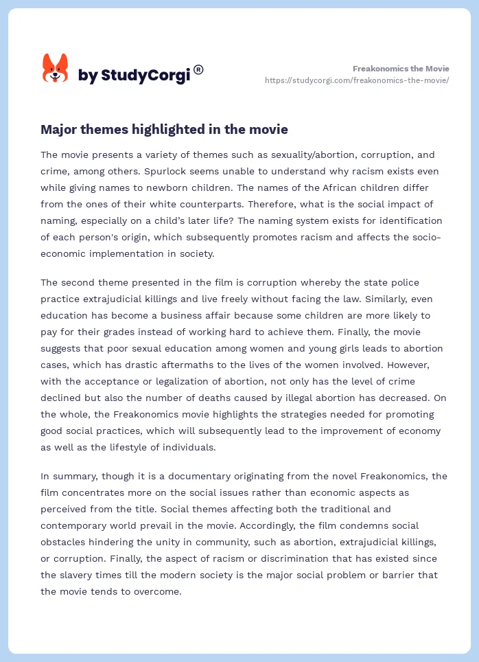 Freakonomics the Movie. Page 2