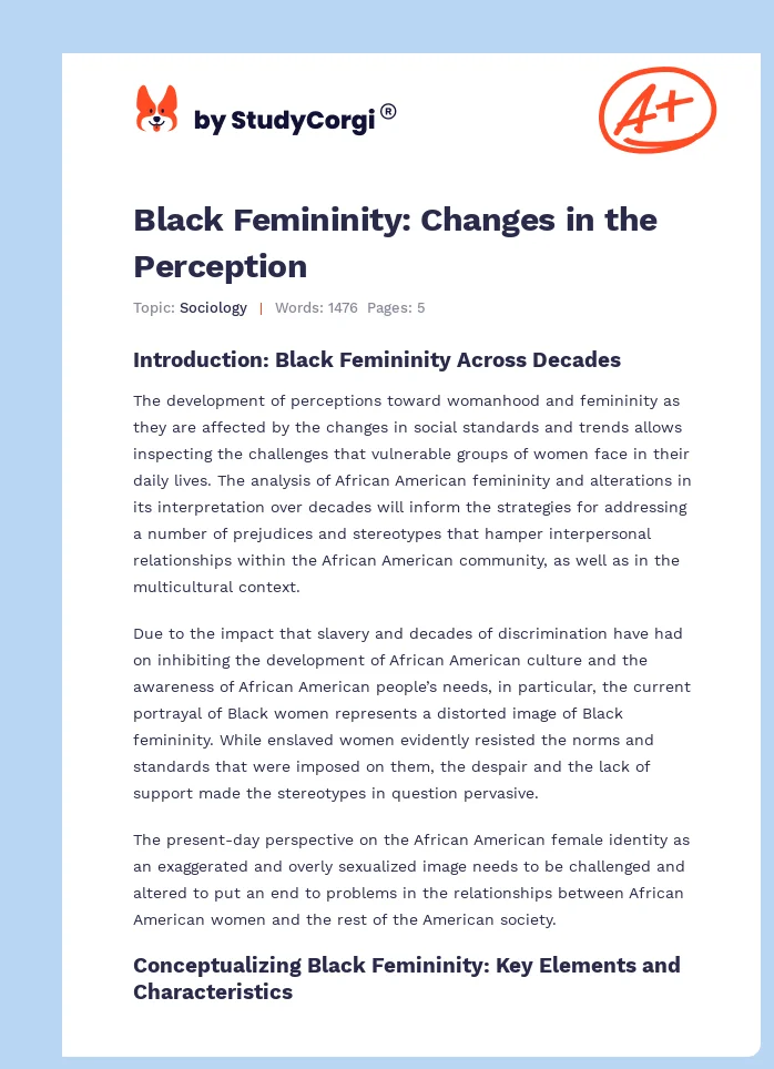Black Femininity: Changes in the Perception. Page 1