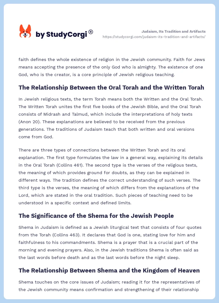 Judaism, Its Tradition and Artifacts. Page 2