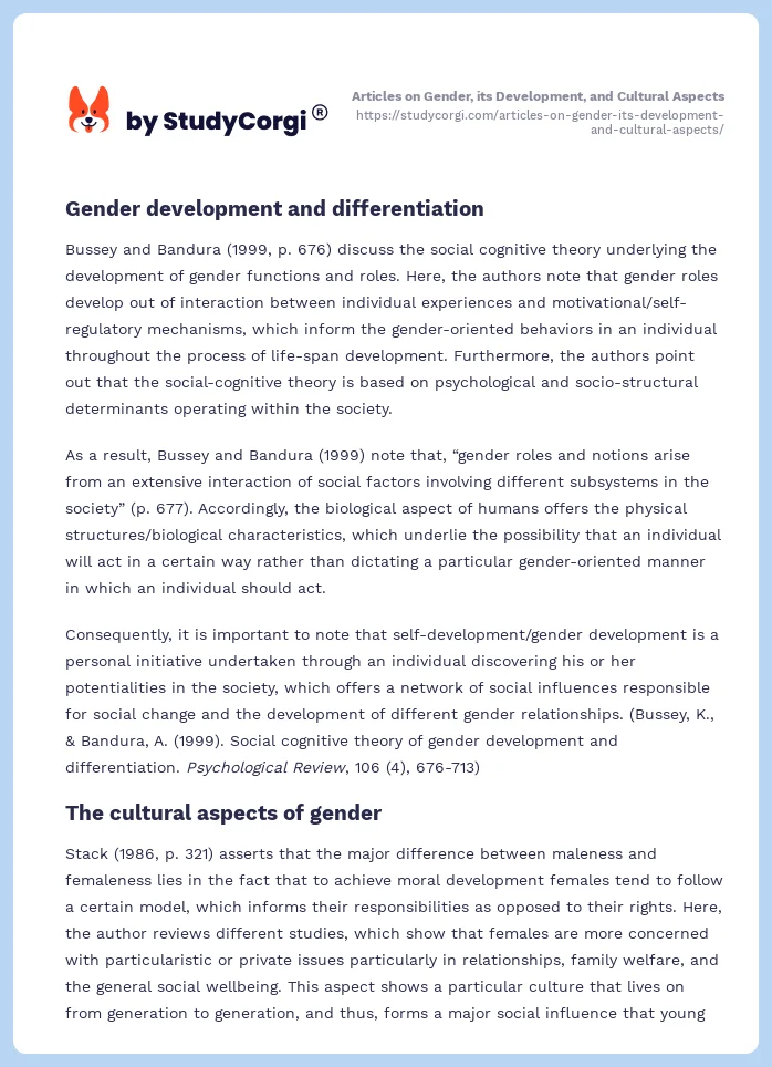Articles on Gender, its Development, and Cultural Aspects. Page 2