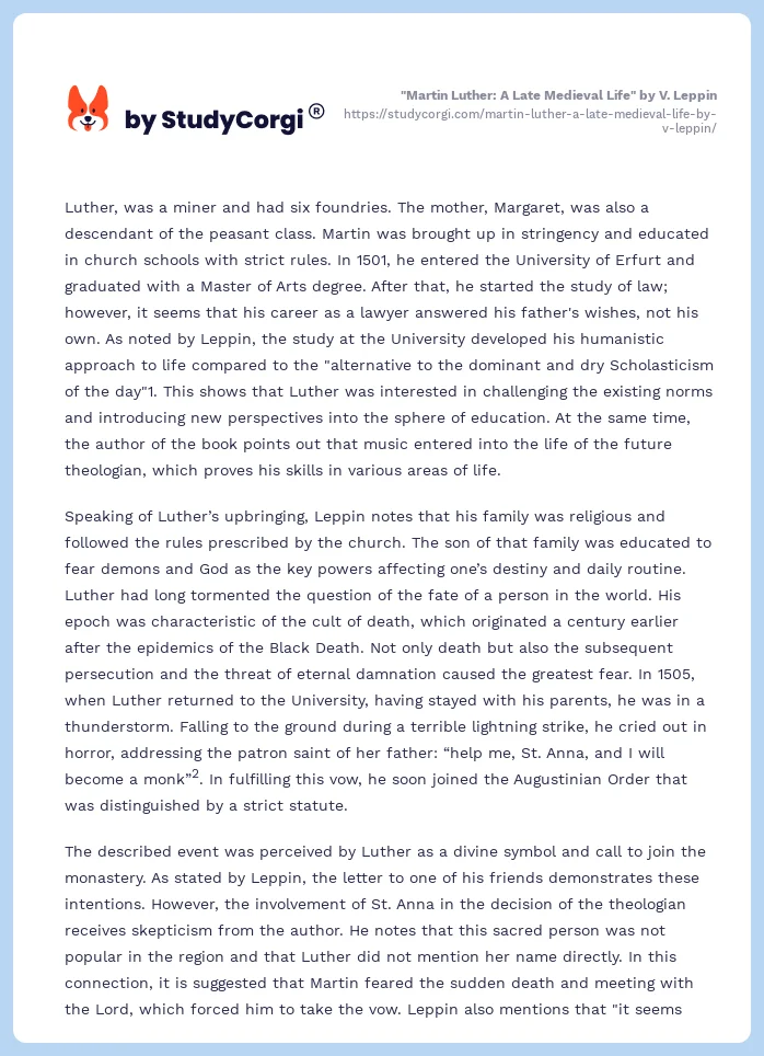 "Martin Luther: A Late Medieval Life" by V. Leppin. Page 2