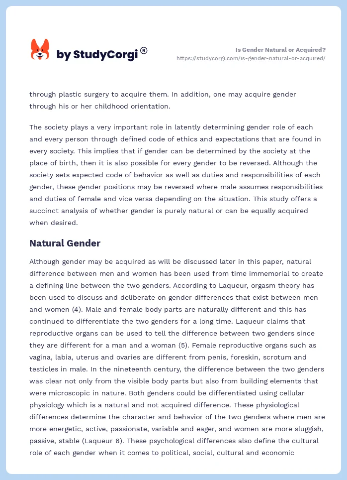 Is Gender Natural or Acquired?. Page 2