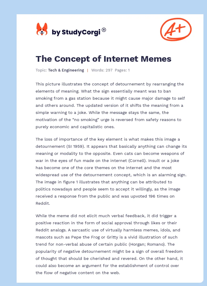 The Concept of Internet Memes. Page 1