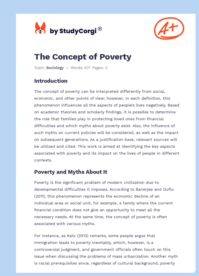 The Concept of Poverty. Page 1
