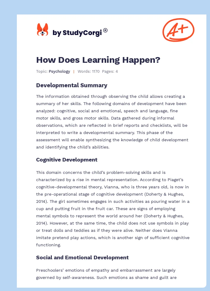How Does Learning Happen?. Page 1