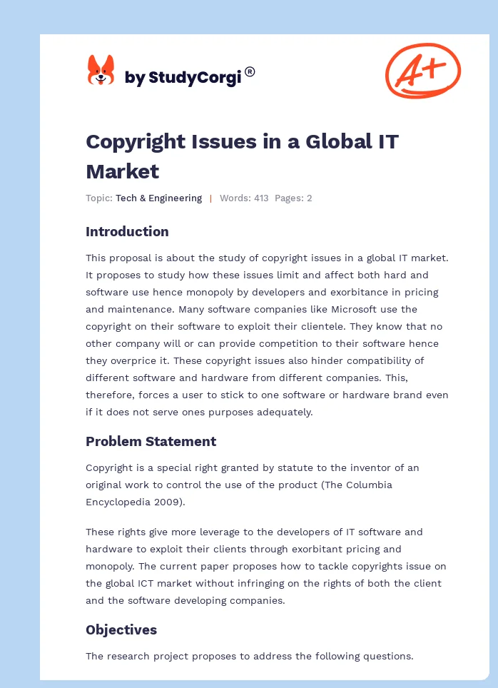 Copyright Issues in a Global IT Market. Page 1