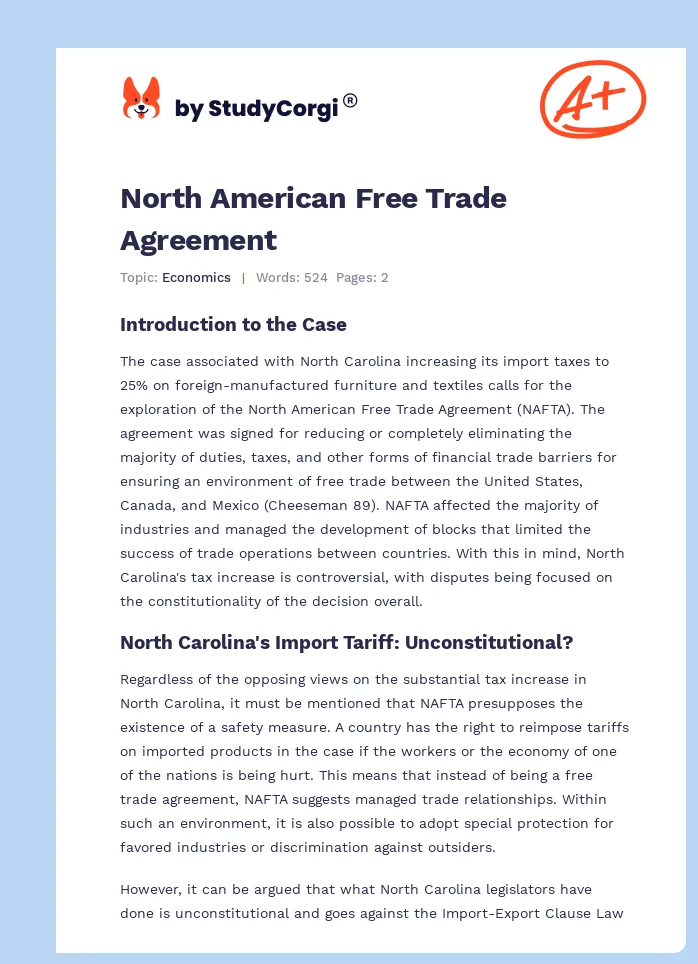 North American Free Trade Agreement. Page 1