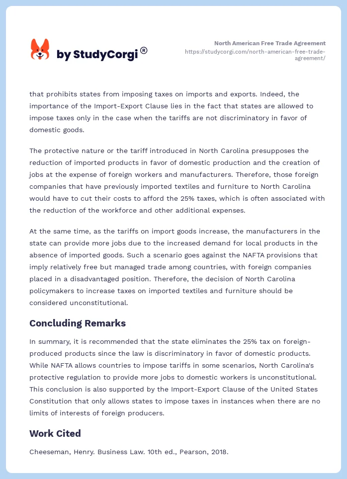 North American Free Trade Agreement. Page 2