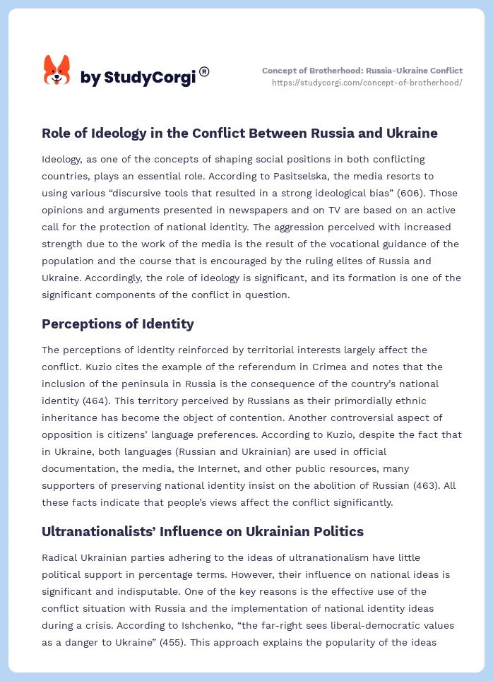 Concept of Brotherhood: Russia-Ukraine Conflict. Page 2
