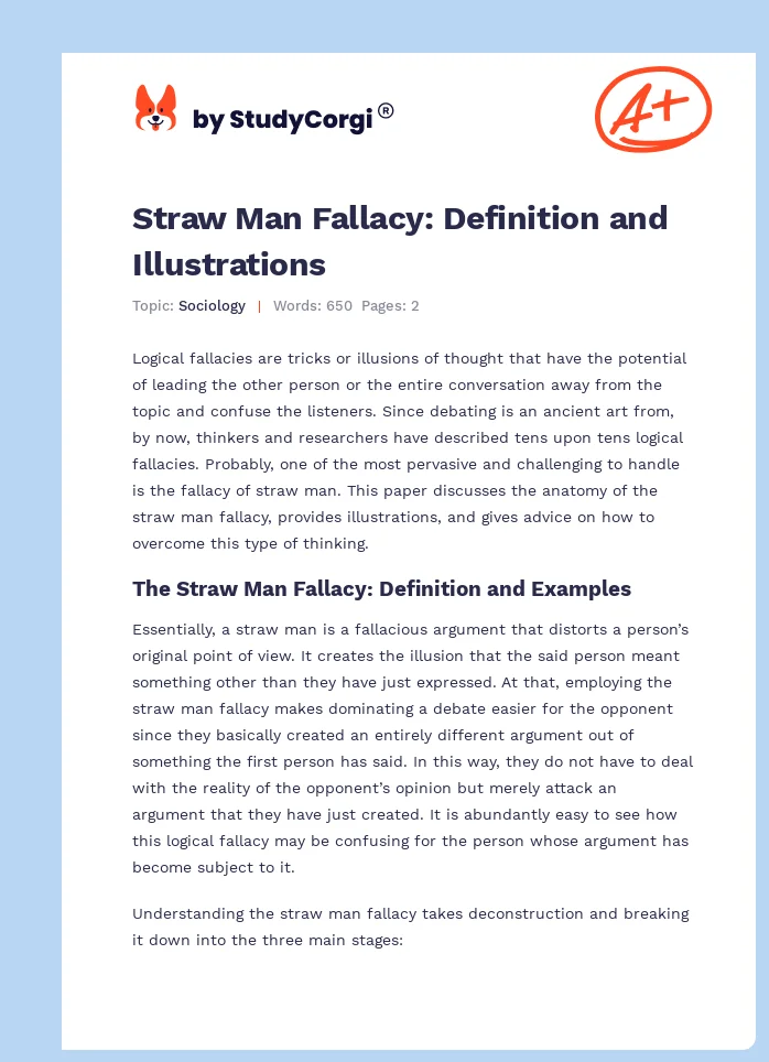 Straw Man Fallacy: Definition and Illustrations. Page 1