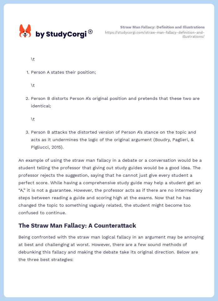 Straw Man Fallacy: Definition and Illustrations. Page 2