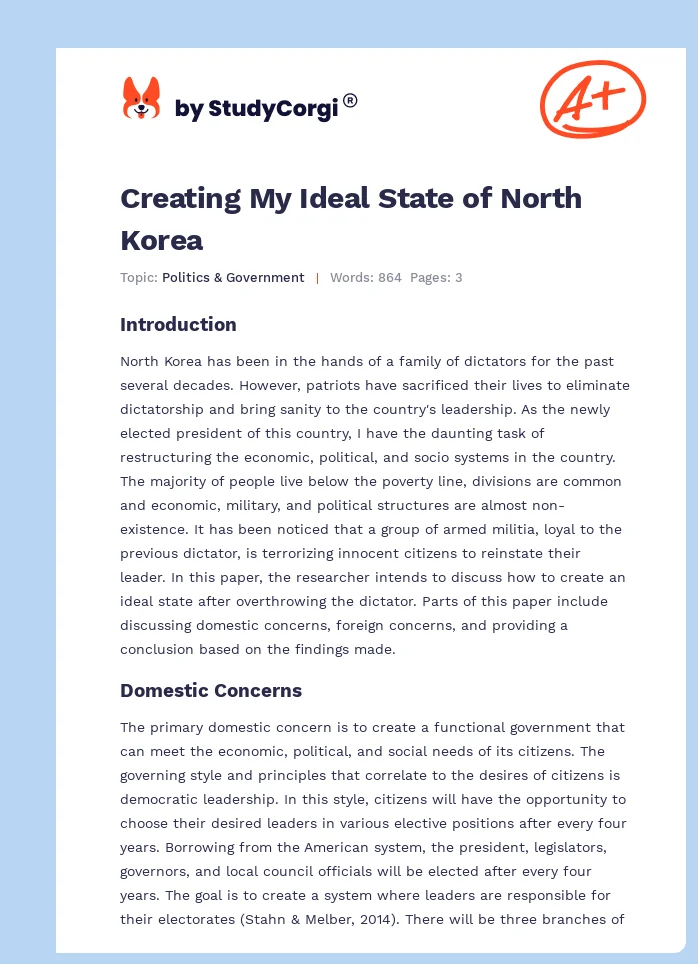 Creating My Ideal State of North Korea. Page 1