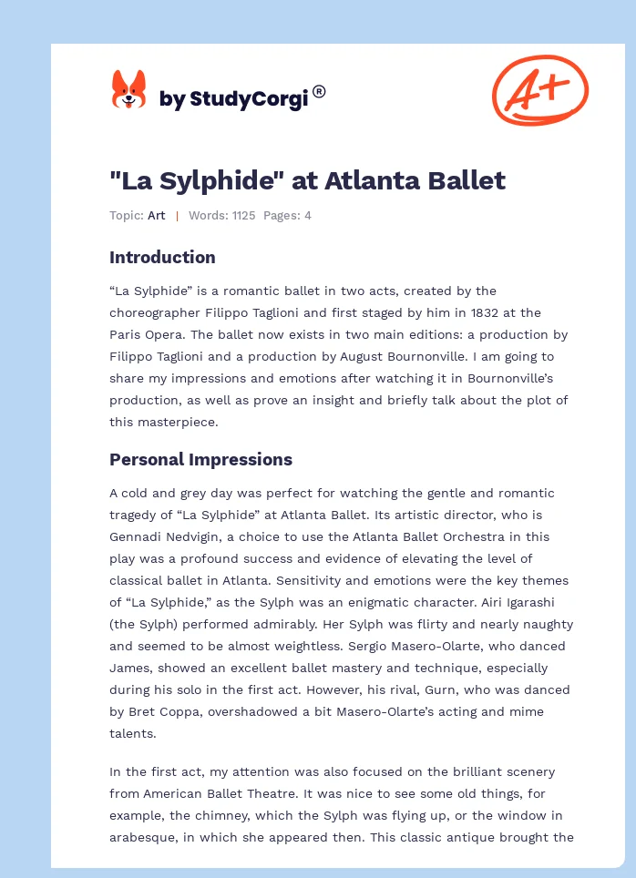 "La Sylphide" at Atlanta Ballet. Page 1