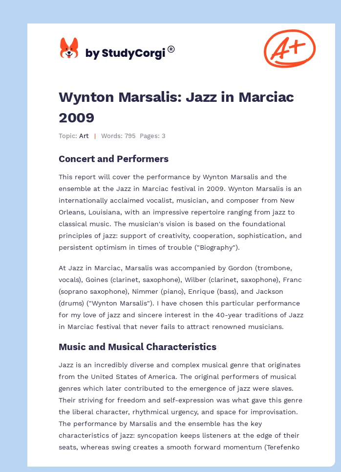 Wynton Marsalis: Jazz in Marciac 2009. Page 1