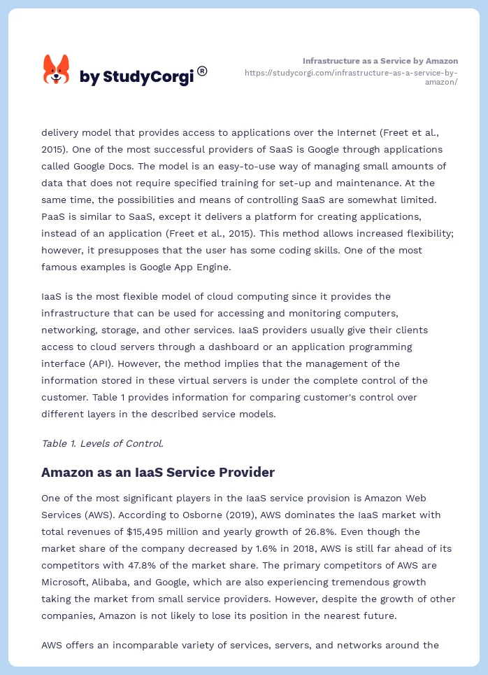 Infrastructure as a Service by Amazon. Page 2