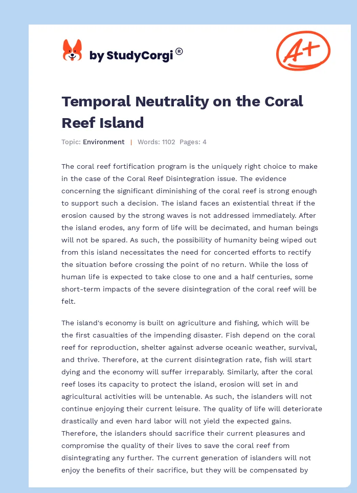 Temporal Neutrality on the Coral Reef Island. Page 1