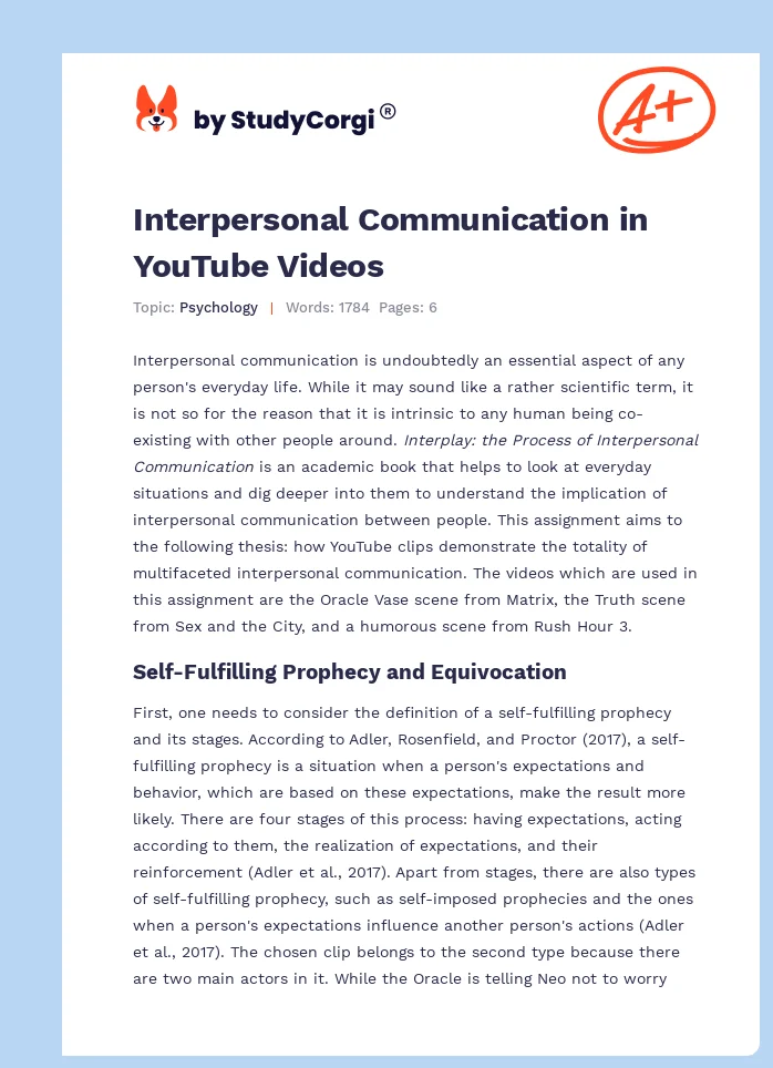 Interpersonal Communication in YouTube Videos. Page 1