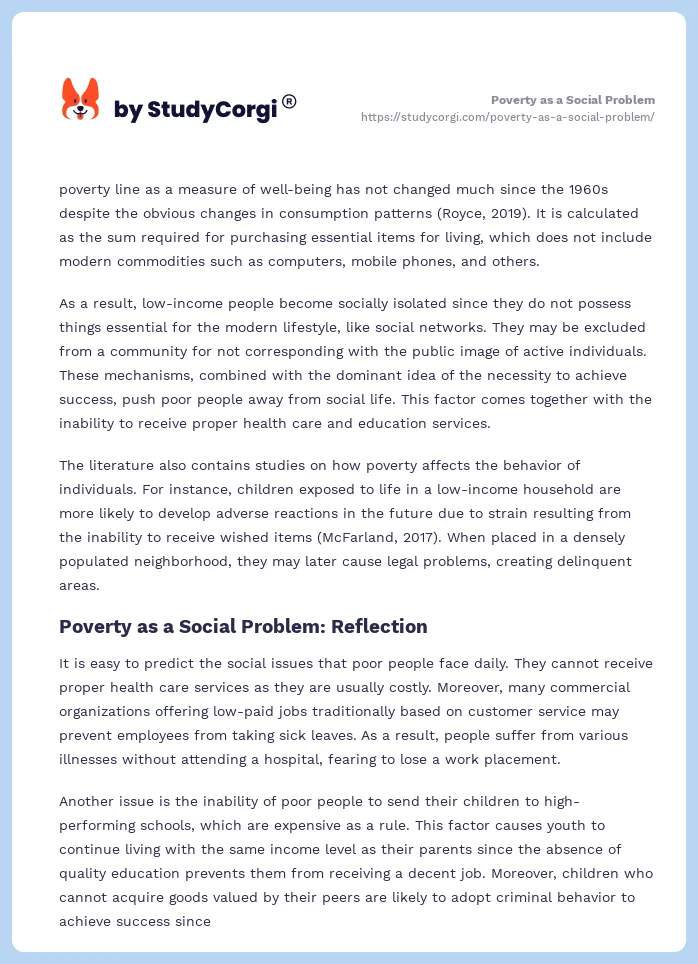 Poverty as a Social Problem. Page 2