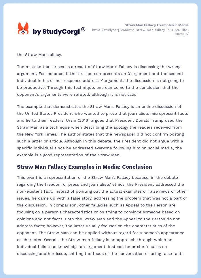 Straw Man Fallacy Examples in Media. Page 2