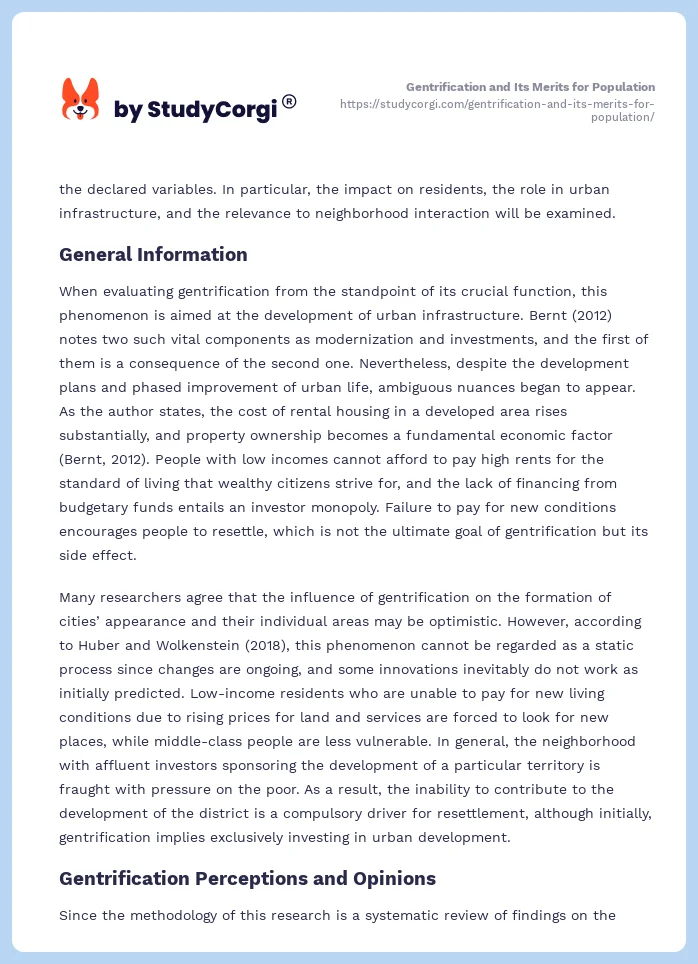 Gentrification and Its Merits for Population. Page 2