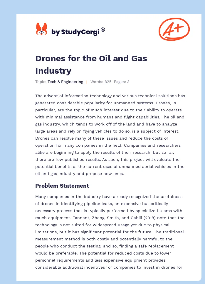 Drones for the Oil and Gas Industry. Page 1
