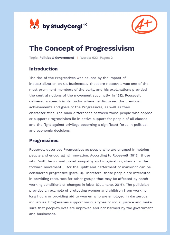 The Concept of Progressivism. Page 1