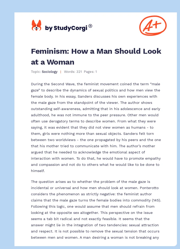 Feminism: How a Man Should Look at a Woman. Page 1