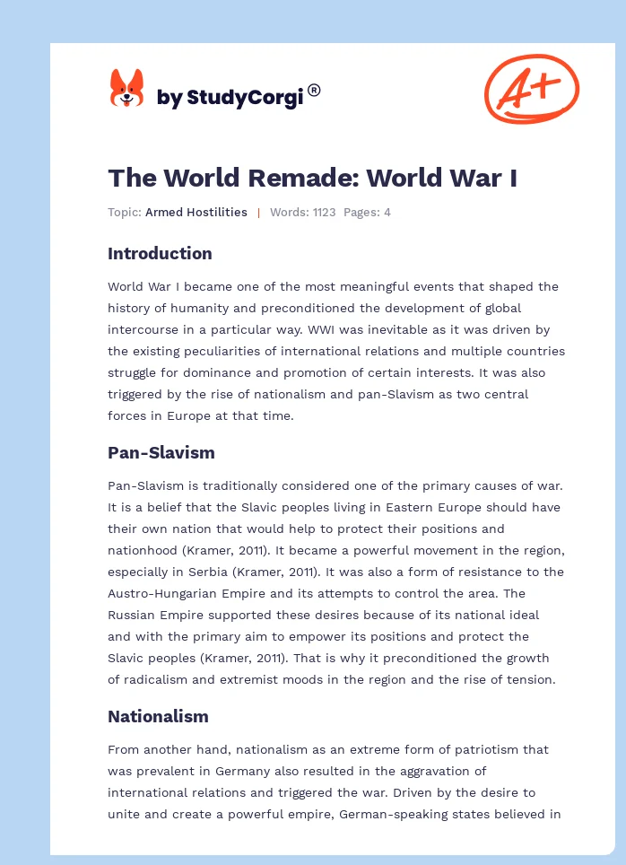 The World Remade: World War I. Page 1