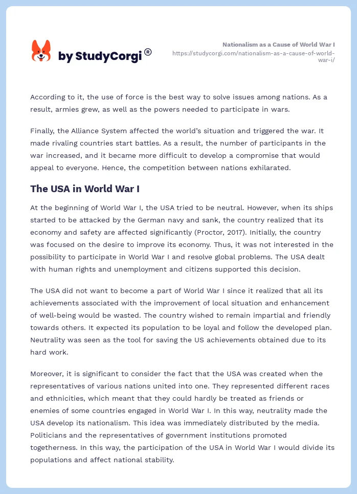 Nationalism as a Cause of World War I. Page 2