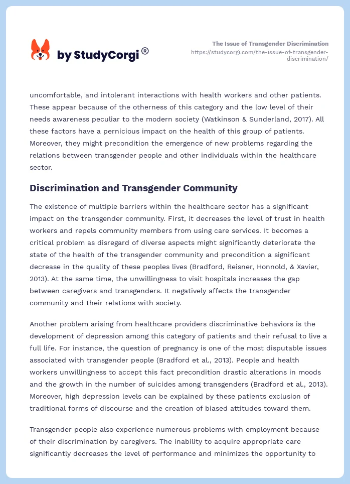 The Issue of Transgender Discrimination. Page 2