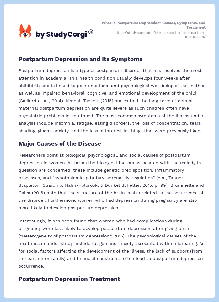 What Is Postpartum Depression? Causes, Symptoms, and Treatment. Page 2