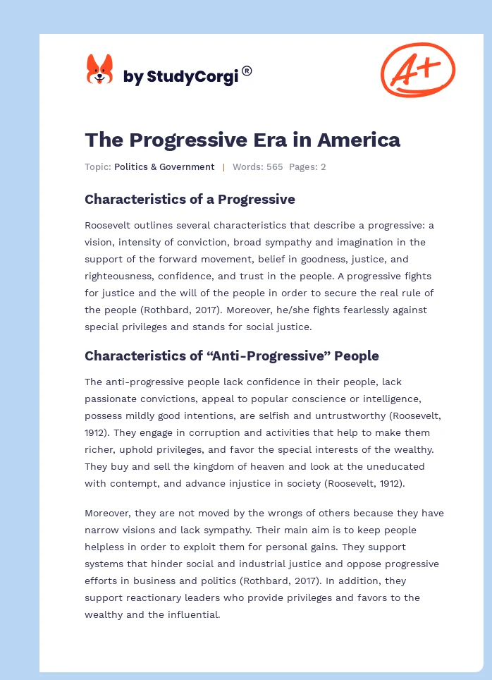 The Progressive Era in America. Page 1