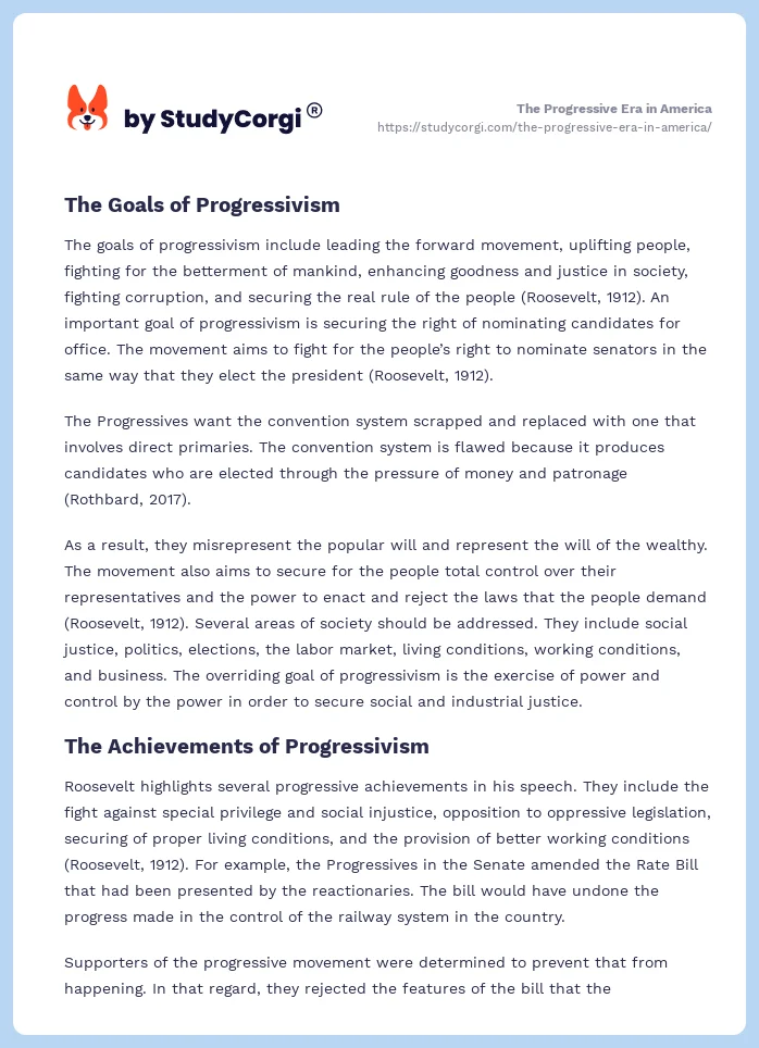 The Progressive Era in America. Page 2