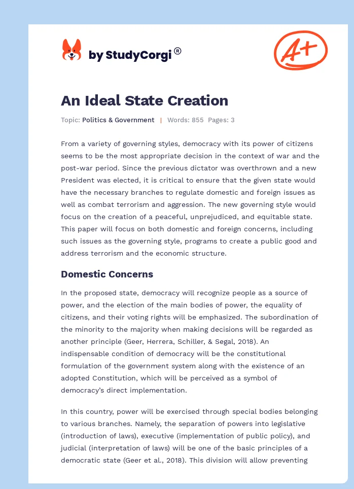 An Ideal State Creation. Page 1