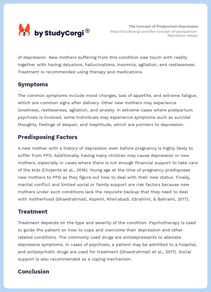 The Concept of Postpartum Depression. Page 2