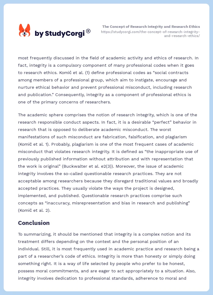 The Concept of Research Integrity and Research Ethics. Page 2