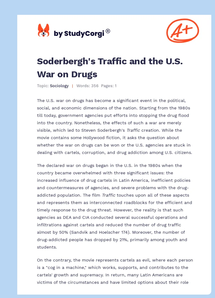 Soderbergh's Traffic and the U.S. War on Drugs. Page 1