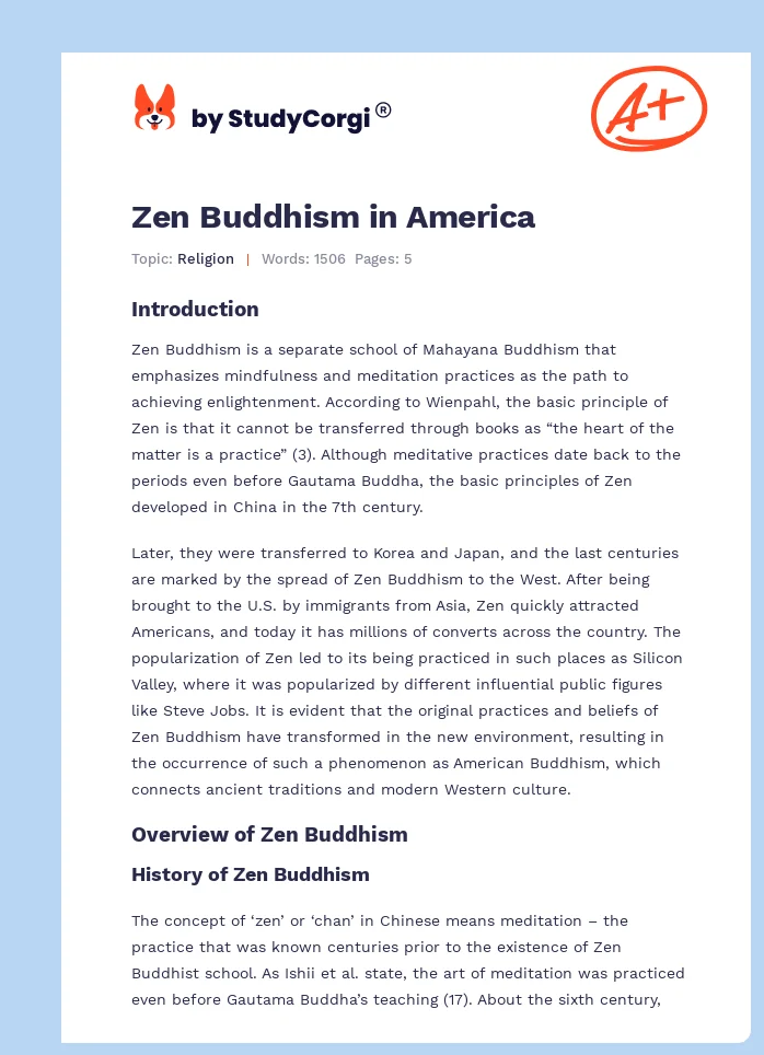 Zen Buddhism in America. Page 1