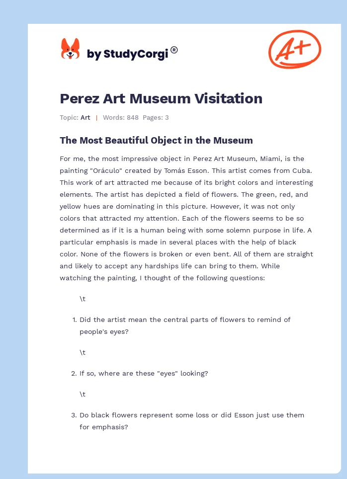 Perez Art Museum Visitation. Page 1