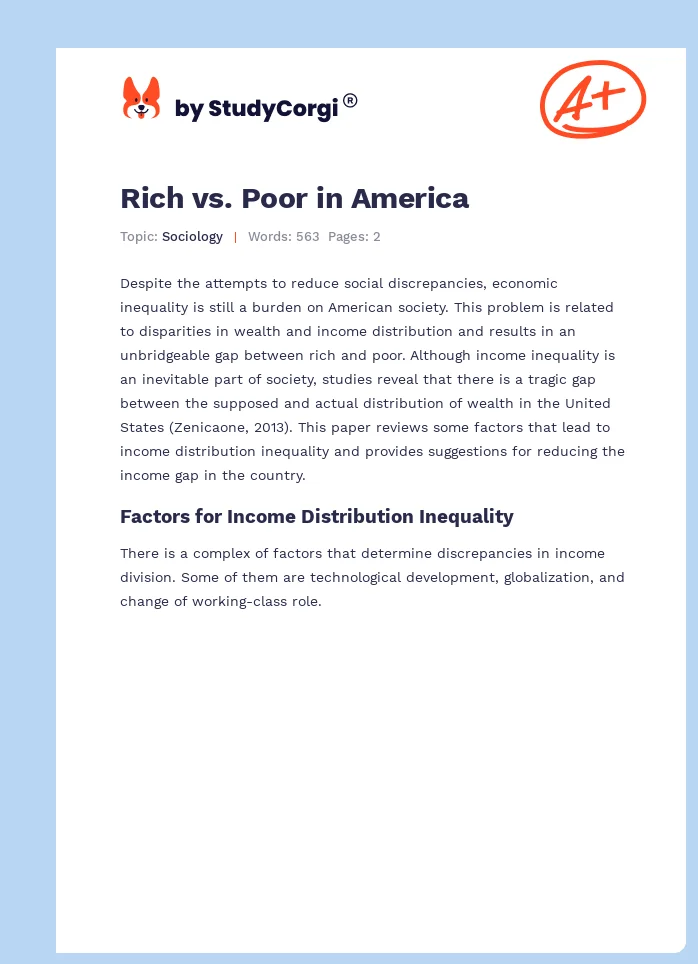 Rich vs. Poor in America. Page 1