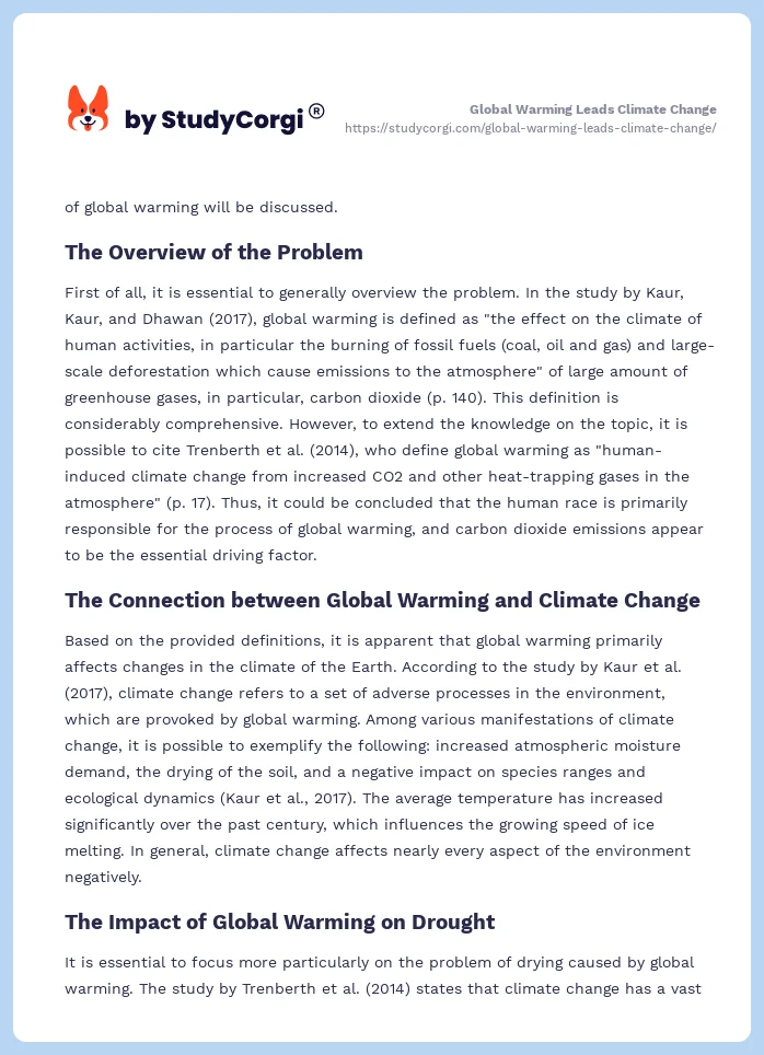 Global Warming Leads Climate Change. Page 2