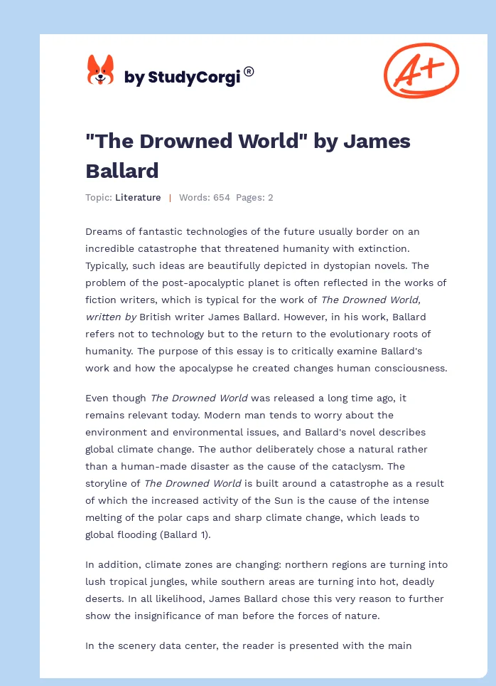 "The Drowned World" by James Ballard. Page 1