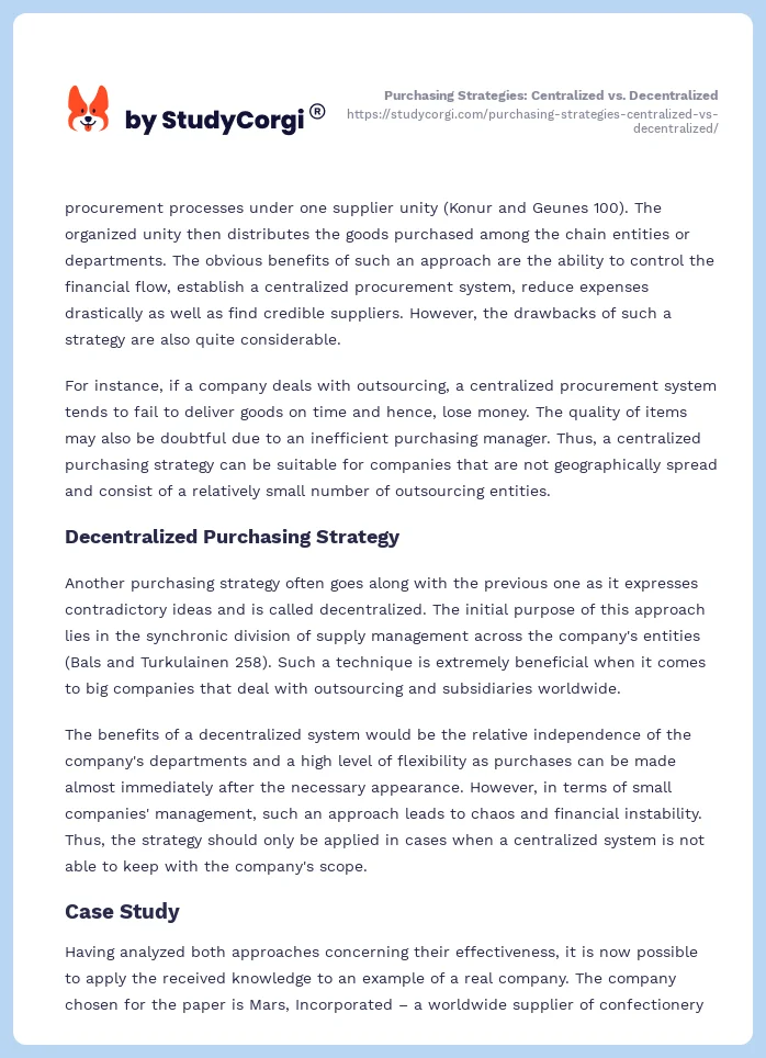 Purchasing Strategies: Centralized vs. Decentralized. Page 2