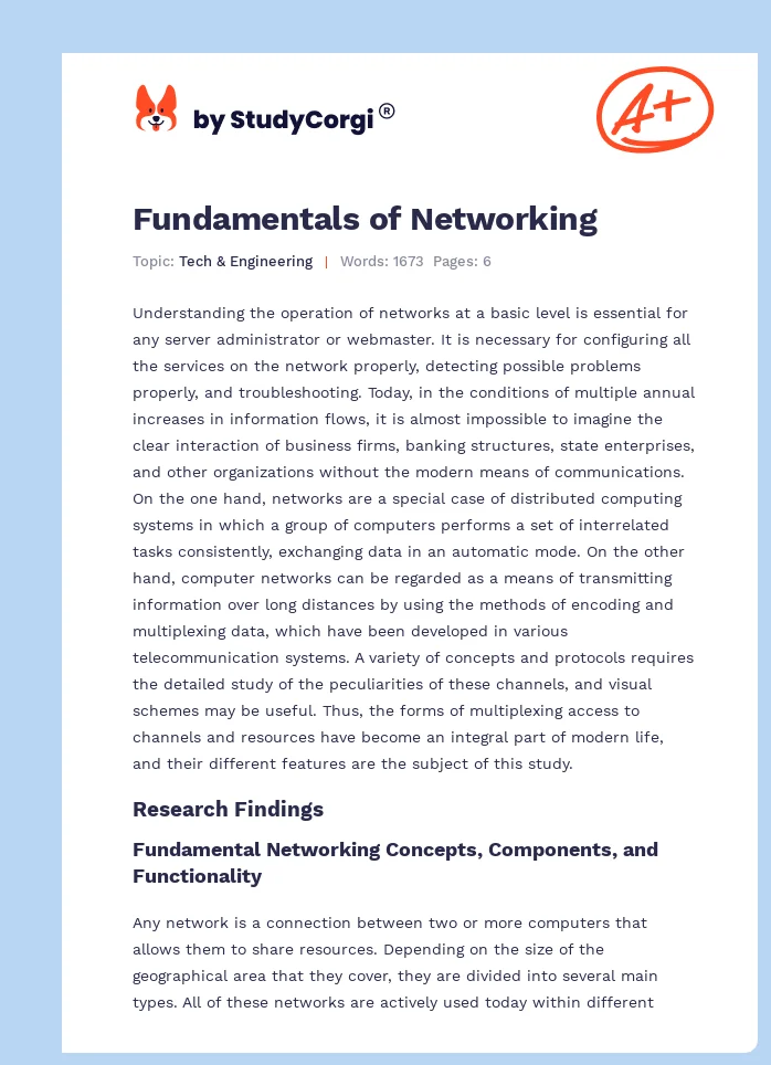 Fundamentals of Networking. Page 1