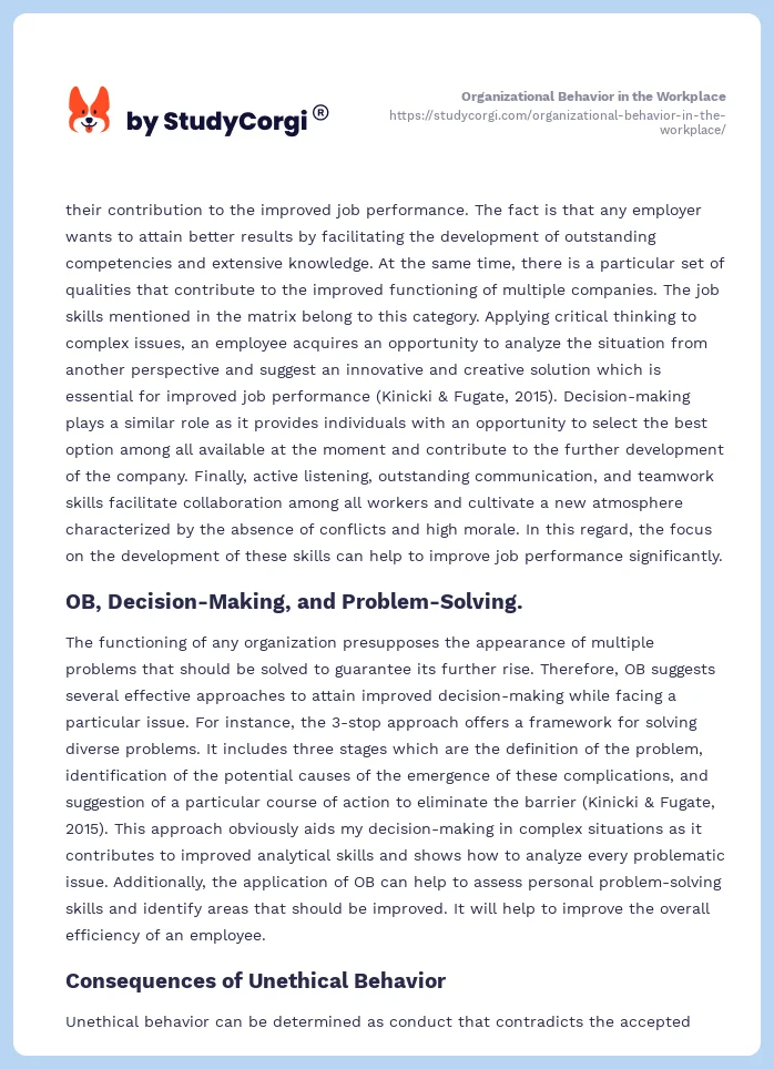 Organizational Behavior in the Workplace. Page 2