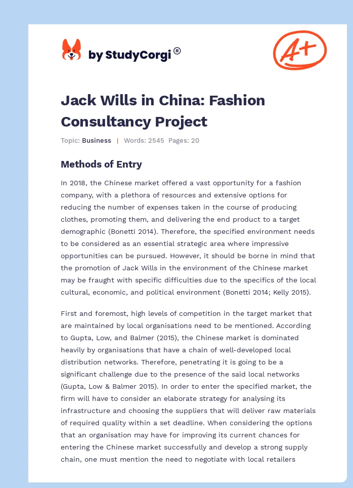Jack Wills in China: Fashion Consultancy Project. Page 1